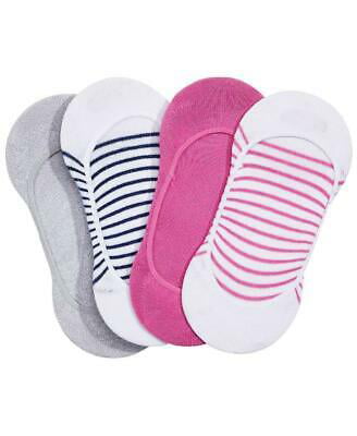 HUE 4-Pack Low Cut Womens Liner Socks Teaberry, One Size