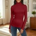 thumbnail image 2 of Holzkary Turtleneck Sweaters for Women Long Sleeve Slim Fit Knit Sweater Lightweight Sweater Fall Fashion 2025 Pullover Soft Basic Knit Dressy Casual Tops Winter Outfits Clothes Wine Xs, 2 of 7