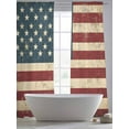 thumbnail image 5 of Vintage American Flag Sheer Curtains 96 Inch Long 2 Panels, Red Beige Stripes Retro Star Light Filtering Rod Pocket Semi Sheer Curtains, Sheer Voile Drapes for Living Room Bedroom, 52"x96", 5 of 5
