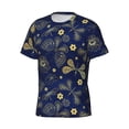 thumbnail image 5 of Vsdgher Vintage Golden Butterfly Print Men's Dry Fit Mesh Athletic Shirts Moisture Wicking Tennis T-Shirt Tops, 5 of 9