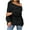 Black, variant on XMMSWDLA Womens Off The Shoulder Sweater Top Fall 2024 Oversized Knit Batwing Long Sleeve Crochet Pullover Sweaters