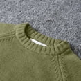 thumbnail image 5 of Spazoro Girls Crew Neck Knit Sweater, Solid Color Long Sleeve Warm Breathable Pullover Tops for Daily Layering Green Size 7-8, 5 of 9