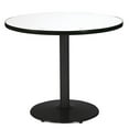 thumbnail image 1 of Pemberly Row Table de Salle de Repos Ronde de 36 Pouces avec Dessus en Lin Net, Base Ronde Noire, 1 of 1