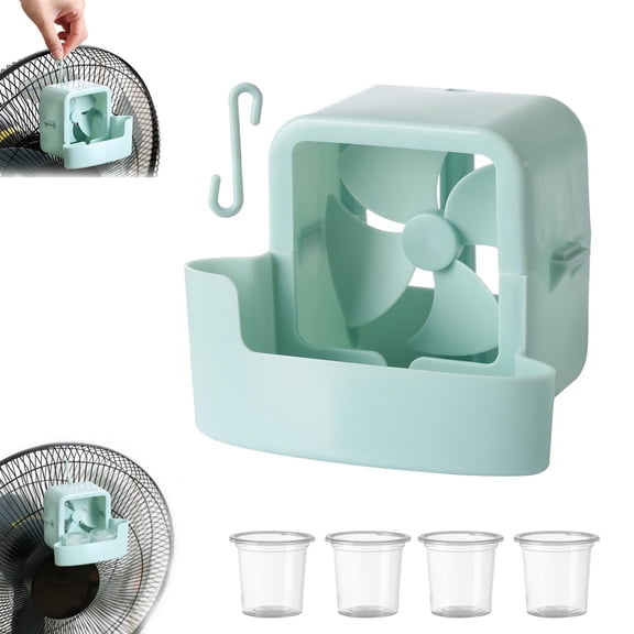 Portable Fan Cooling Attachment - No-Drill Ice Box Fan Cooler with Hook, Energy-Saving Evaporative Air Cooler for Home, Office, Apartment, Patio & Outdoor Tent