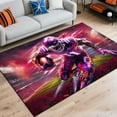 thumbnail image 1 of Washable Game Area Rug, Sports Ball Design Gaming Teen Carpet Rug Doormat, Non-Slip Low-Pile Floor Carpet for Computer Bedroom Indoor Front Entrance Living Room Office (American Football 1, 70" x 55"), 1 of 7