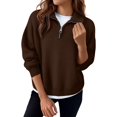 thumbnail image 6 of JUUNthy Sweater for Womens, Warm Fashion Long Sleeve Zipper Collared Pullover Ribbed Knitted Tops Gray XL, 6 of 16