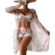 thumbnail image 5 of Traje De Baño De 3 Piezas, Bikini De 3 Piezas De Manga Larga Con Cordón En El Pecho Para Mujer Para Vacaciones De Verano, 5 of 5
