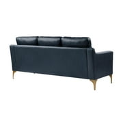 Serta Hemsworth Mid-Century Modern Style Sofa, Navy Blue Faux Leather