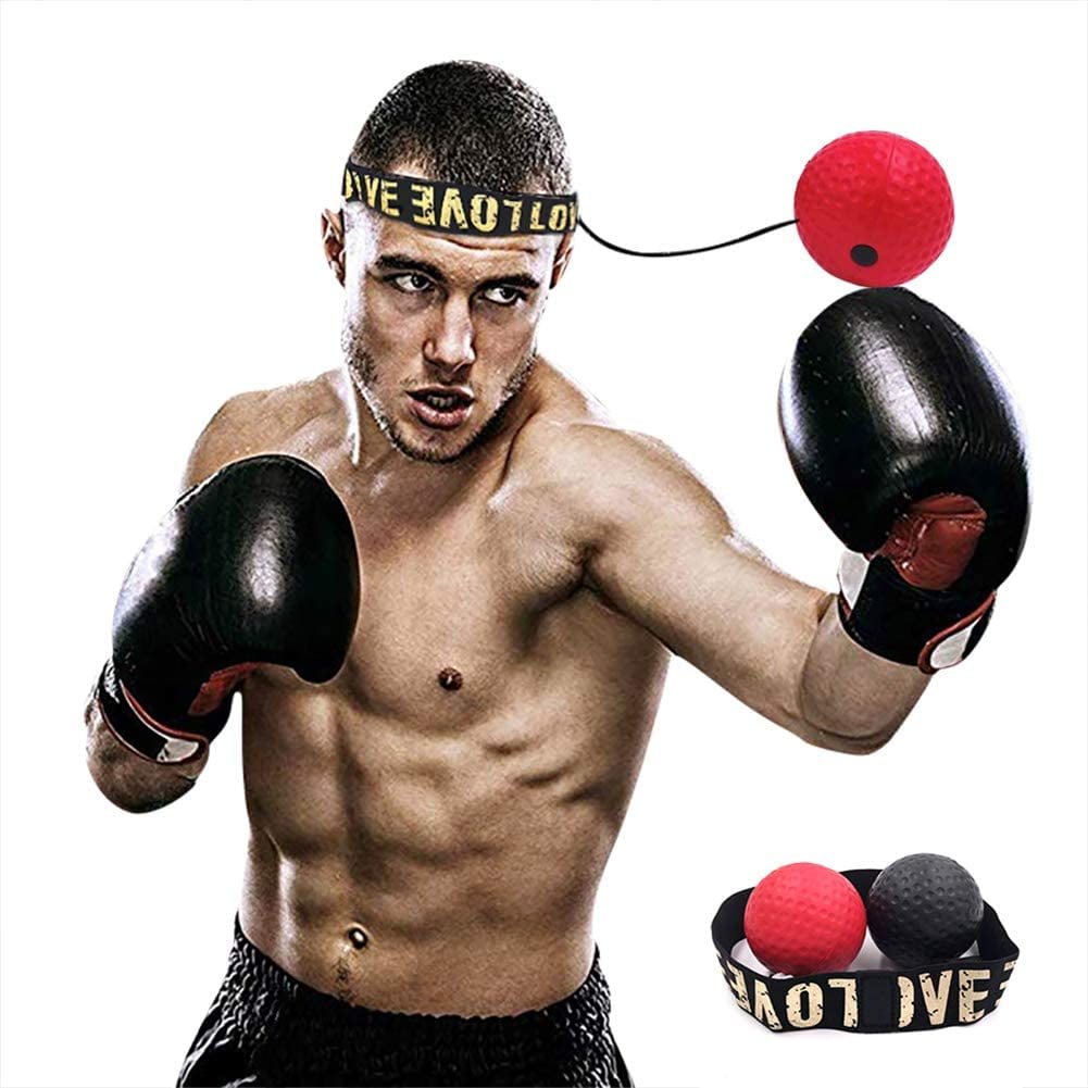 Fight Ball Reflex Boxing REACT Training Boxer Speed Punch Head Cap String BallOQ 