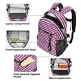 thumbnail image 5 of JIALIOU 14" Laptop Backpack Waterproof Airline Approved Stylish Casual Daypack for Travel Business College Work, Purple Pink Stripe, 5 of 8
