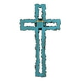 thumbnail image 3 of Rustic Southwestern Crackled Turquoise Rocks And Western Concho Wall Cross Decor, 3 of 6