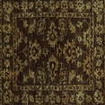 thumbnail image 1 of Ahgly Company Indoor Square Abstract Turquoise Blue Modern Area Rugs, 5' Square, 1 of 4
