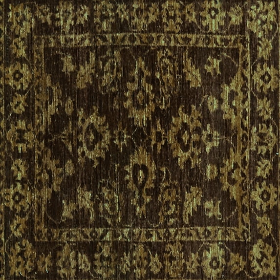 Ahgly Company Indoor Square Abstract Turquoise Blue Modern Area Rugs, 5' Square