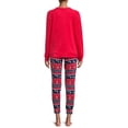 thumbnail image 3 of Muk Luks Women's Velour Top and Joggers, 2-Piece Pajama Set, 3 of 5