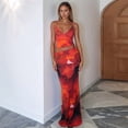 thumbnail image 6 of Maxi Skirt Set Floral Print Halter Top Maxi Skirt Going Out Outfits for Women Color M, 6 of 7