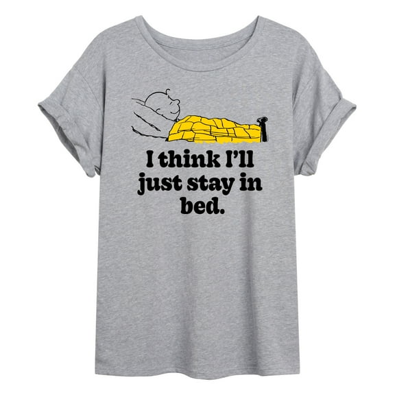 Peanuts - I Think I'll Stay In Bed - Women's Oversized T-Shirt