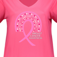 thumbnail image 3 of Inktastic Breast Cancer Awareness Rainbow Ribbon with Hearts Women's Plus Size V-Neck T-Shirt, 3 of 4