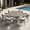 Graywood Table-Wheat Cushion, variant on DIFY 5PCS Outdoor Patio Dining Set 41" Round Table and 4 Rattan Chairs, Gray