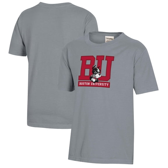Youth  Gray Boston University Logo Comfort Wash T-Shirt