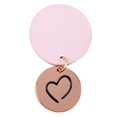 thumbnail image 2 of With Love Women's Keychain, Be Grateful Rose Gold Heart Medallion Pink Faux Leather Engraved Design Inspirational Quote Key Ring Ladies Accessory for Her Birthday, Luggage ID, Backpack/Bag Charm, 2 of 3