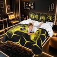 thumbnail image 4 of meiyoeat Neon Yellow Flame Game Controller Twin Bedding Sets for Kids Boys, Yellow Geometric Gaming Bedding Comforter Set, Gamepad Reversible 7 Pieces, 4 of 6