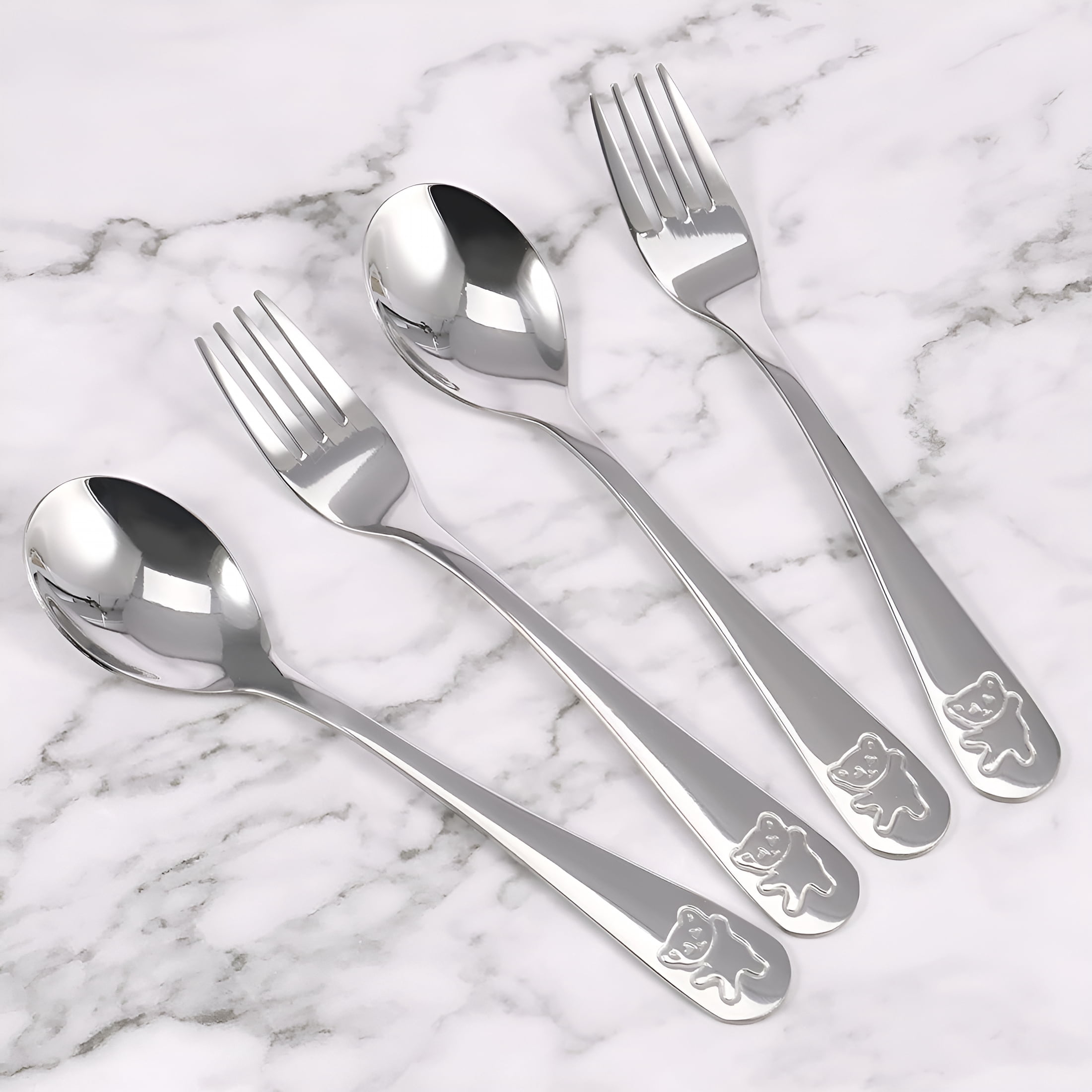 ACDANC Kids Silverware Set,20 Pieces Toddler Utensils,Stainless Steel Children'S Safe Flatware Set,Baby Fork and Spoon Set,Kids Cutlery Set