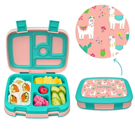 

Bentgo Kids Prints Leak-Proof 5-Compartment Bento-Style Kids Lunch Box - BPA-Free Dishwasher Safe Food-Safe Materials (Llamas)