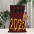 thumbnail image 5 of Rocae 2025 New Year 4 Print Christmas Drawstring Linen Gift Bag with Drawstrings Treat Bag Goody Present Bags for Christmas Party Favor, 5 of 8