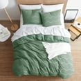 thumbnail image 5 of Nestl Boho 3 Piece Duvet Cover Set, Tufted Embroidery Double Brushed Duvet Cover with Button Closure with 2 Pillow Shams, Twin (68"x90") - Green, 5 of 8