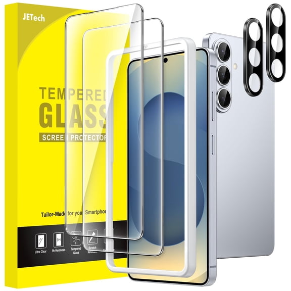 JETech Screen Protector for Samsung Galaxy S26 with Camera Lens Protector, 2-Pack Each