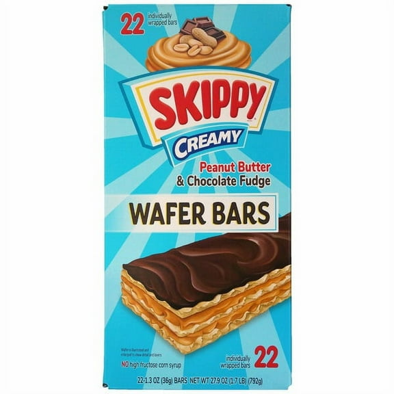 Skippy Peanut Butter & Fudge Wafer Bar, 1.3 Ounce (22 Count)