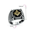 thumbnail image 4 of Bling Jewelry Mens Black Large Compass Freemason Masonic Signet Ring Solid .925 Sterling Silver, 4 of 5