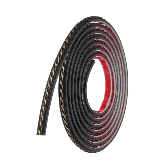 Uxcell 3.3Ft x 0.47" Moldura Autoadhesiva para Paredes, Moldura de Espejo Flexible, Tira de Paneles de Pared Autoadhesiva para Bordes de Papel Tapiz para Suelos y Paredes, Negro/Dorado