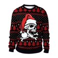 thumbnail image 1 of Sudadera de calavera de Papá Noel para hombres y mujeres, jersey de cuello redondo, Top de gran tamaño, estampado 3D, ropa de calle Hip Hop, ropa de Halloween y Navidad, 1 of 4