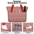 thumbnail image 2 of Tote Bag for Women - Red Christmas Folk Pattern Shoulder Bag - Large Utility Work Duffle Bag with Zipper Handbag for Travel, Work, Sprots, 2 of 5