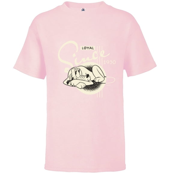 Disney 100 Pluto Loyal Since 1930 Retro Vintage D100 - Short Sleeve T-Shirt for Kids - Customized-Soft Pink