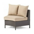 thumbnail image 6 of Noble House Newton 8 Seater Round Wicker Sectional Sofa Set Dark Brown and Beige, 6 of 14
