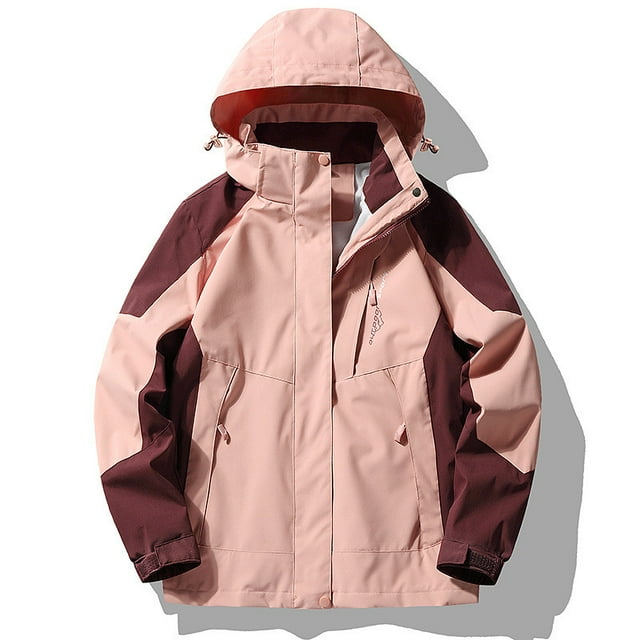 Imperméable à Capuche pour Femmes, Manteau de Pluie d'Extérieur à une Seule Couche, Ensemble Décontracté à Revers, Fermeture Éclair, Coupe Ample, Haut Doux, Manteau à Capuche, Coupe-Vent d'Extérieur, Veste en Liquidation