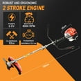 thumbnail image 2 of Fompes 2-Stroke 52cc Gas Weed Wacker Hedge Trimmer 2 in 1 Cordless Straight Shaft String Grass Trimmer Lightweight Brush Edger/Mower with 2 Types Blade & Wheels for Garden and Yard Lawn, 2 of 17