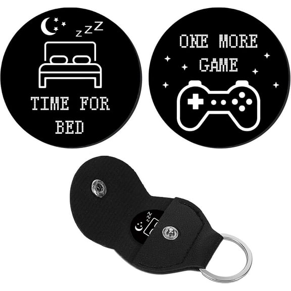 Black Pocket Hug Token Long Distance Keepsake Gifts Stainless Steel Double Sided Message Little Pocket Token Commemorative Coin with Leather Keychains for Son Daughter Brother 1.2Inch