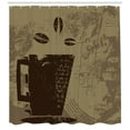 thumbnail image 3 of Ambesonne Coffee Shower Curtain, Grunge Java Breakfast, 69"Wx75"L, Dark Brown Cocoa Tan, 3 of 3