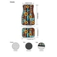 thumbnail image 7 of Renewold American Tribal Sunflower Brown Auto Carpet Floor Mats for Car Van Truck SUV, 4 Pieces Front & Rear Full Set with Rubber Backing Universal Fit for Most Vehicles, 7 of 7