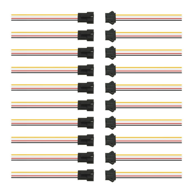 Unique Bargains 20PCS SM 4Pin Connector Male to Female Plug Electrical Wire 2.54mm Pitch 20CM Terminal Connector Cable