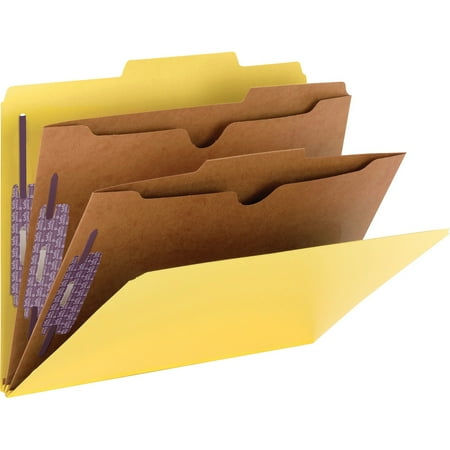 - Smead, SMD14084, Pocket Divider PressBoard Classification Folders, 10 / Box, Yellow
