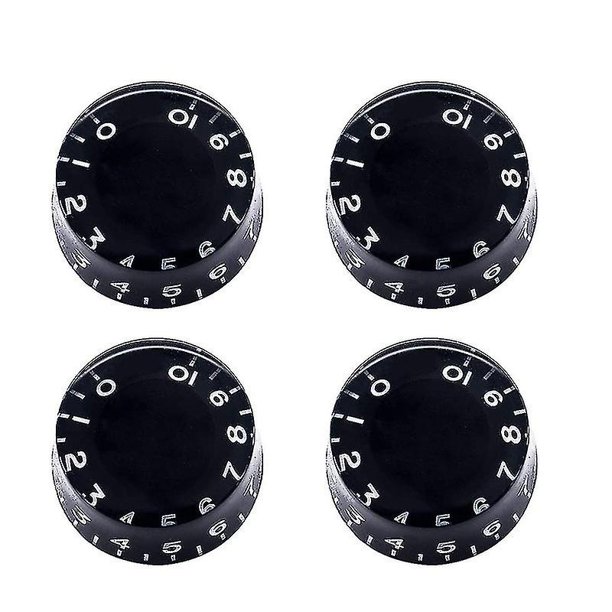 Betterlifefg-4 piezas Perilla de control de velocidad negra para bajo de guitarra eléctrica