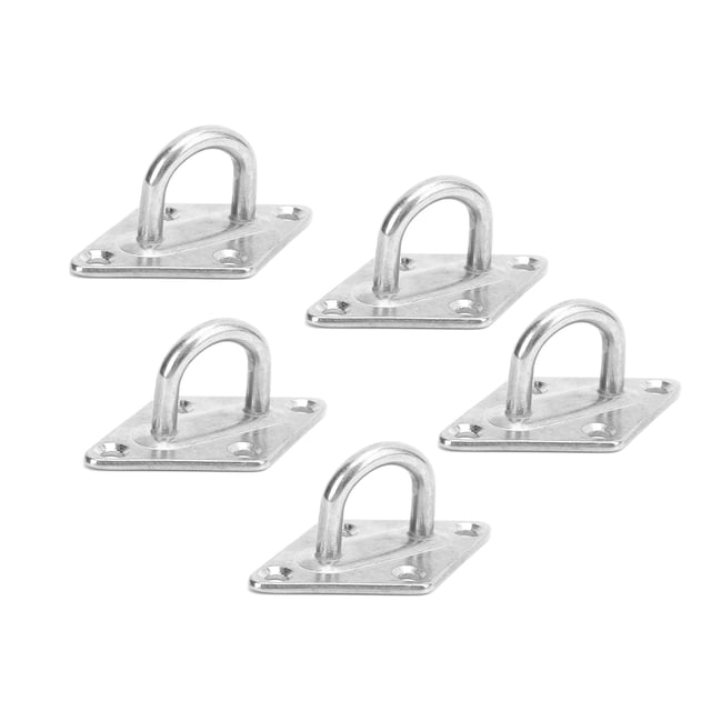 Stainless Steel Awning Fixing Accessories,10Pcs M5 Stainless Steel Hanging Eye Plate Fixing Buckle Door Buckle Diamond Shaped Fixed Buckle High-Intensity Output