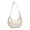 White, variant on KXF Women's Leather Saddle Crossbody Bag, Vintage Casual Crescent Shoulder Purse with Adjustable Strap for Daily Use