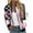 #01 Gray, variant on Women's Zip Up Bomber Jacket Breast Cancer Casual Printed Coat Stand Collar Lightweight Short Outwear Tops
