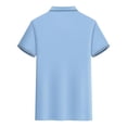 thumbnail image 6 of WHLBF Women's Tops Short-sleeved Button-Down Collar Solid Color Shirt Sky Blue XXXXL, 6 of 6
