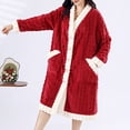 thumbnail image 4 of hotojiny Fuzzy Plush Robe for Women Fleece Warm Lounge Bathrobe Soft Cozy Button Down Loose Housecoat Sleepwear, 4 of 5